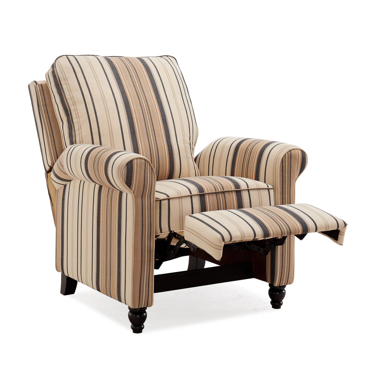 Brown and Black Woven Stripe Recliner Chair N38130