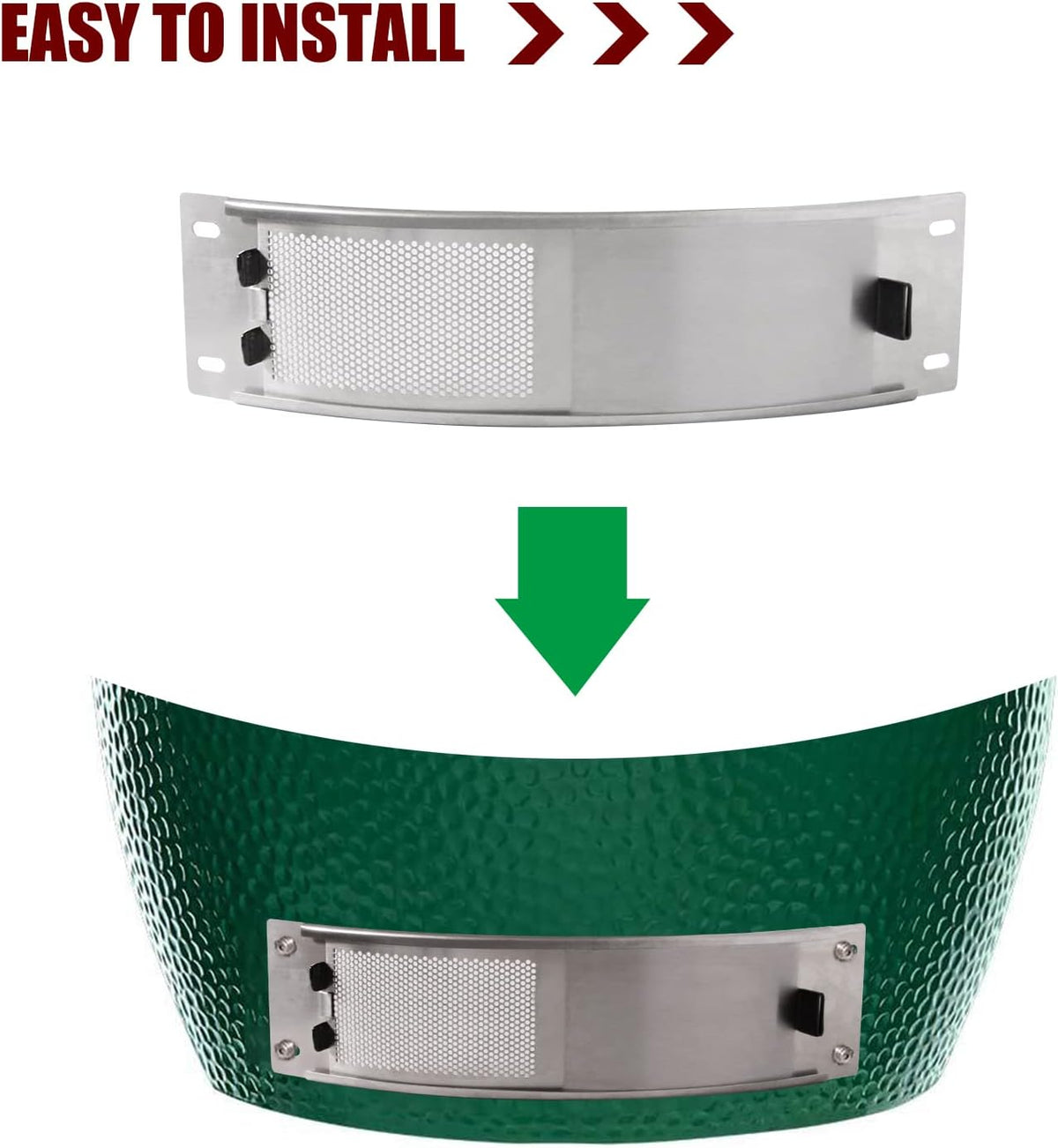 Green Egg Replacement Draft Door Screen Kit with Stainless Steel Bottom Vent G3840