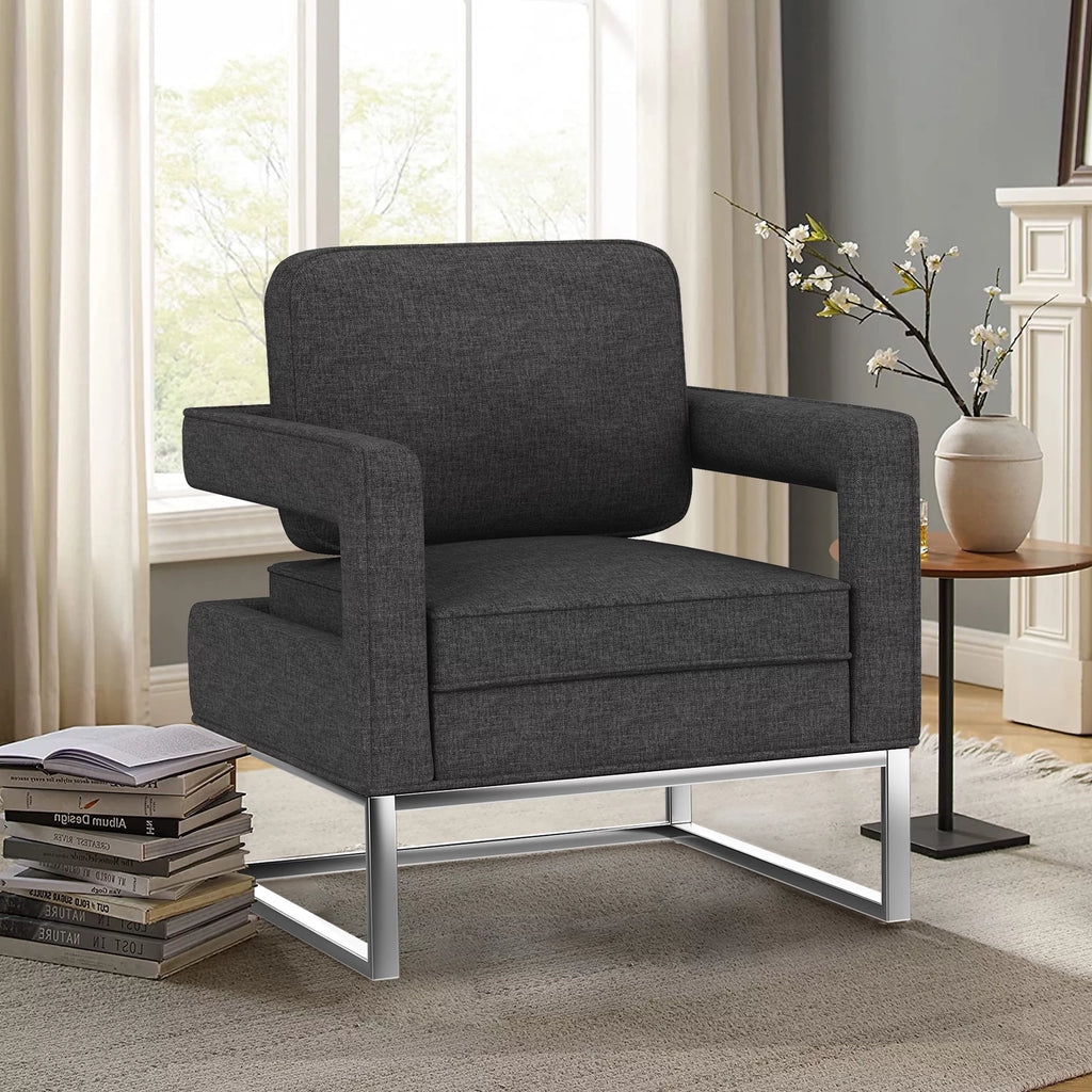 Black Upholstered Accent Chair Y67913