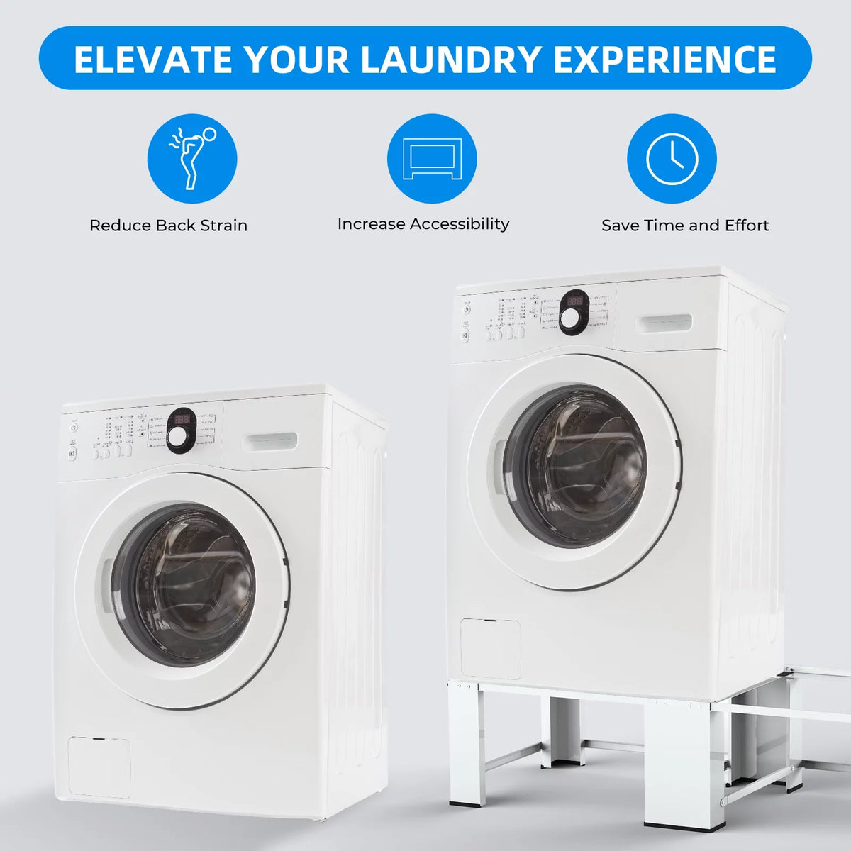 White 2-in-1 Laundry Pedestal U782453