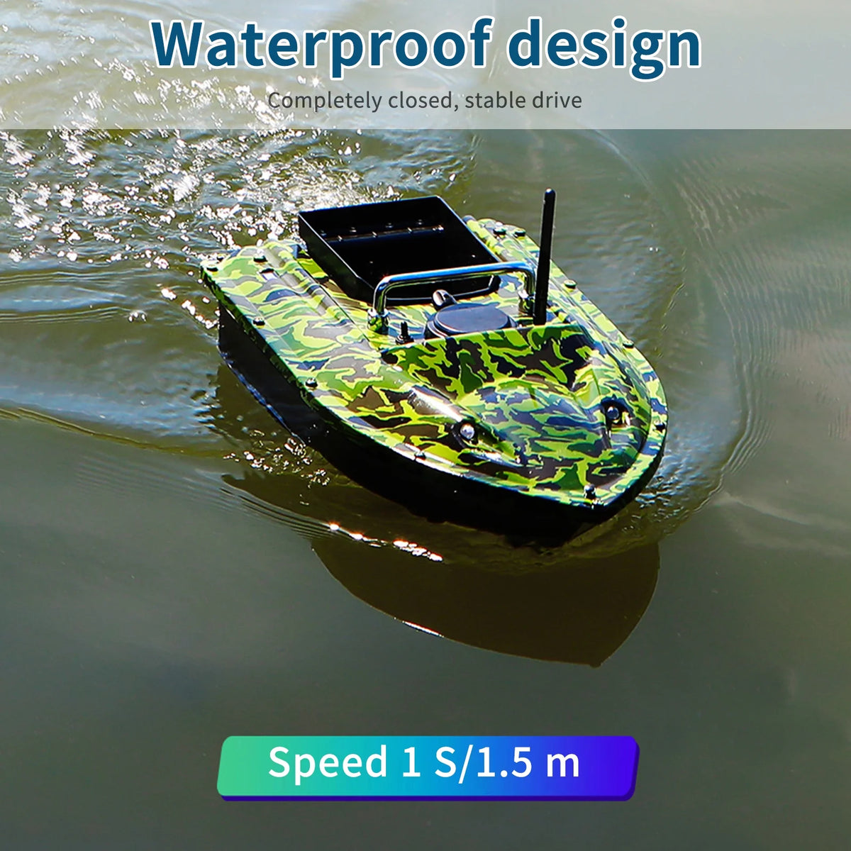 12000mah Battery Remote Control Bait Boat with Night Light N9308