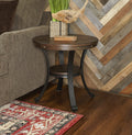 Round Indoor End Table with Shelf M42073
