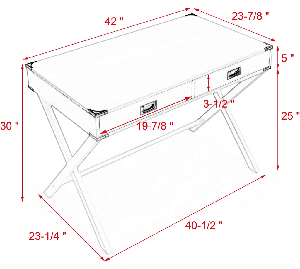 Solid Wood Computer Desk with Drawers E528917