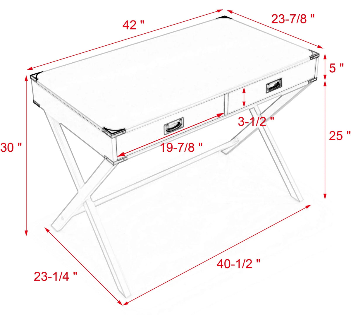 Solid Wood Computer Desk with Drawers E528917