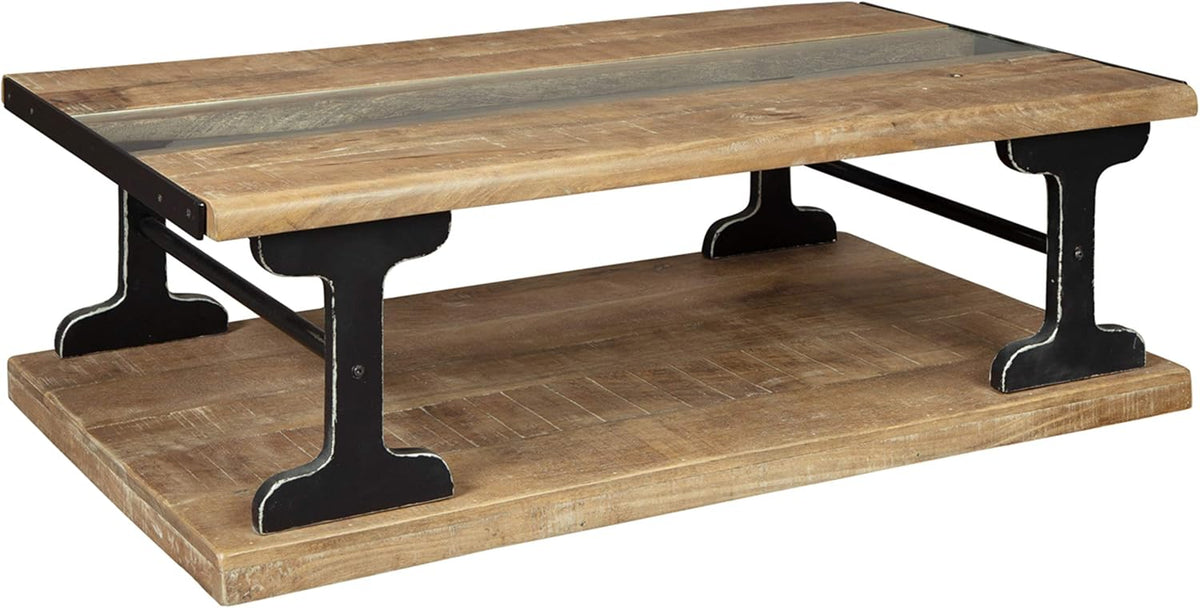 Brown Cocktail Table with Shelf R9972