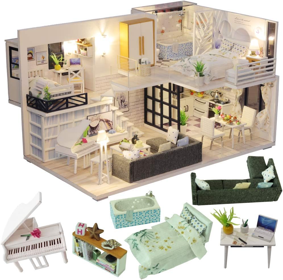 DIY Dollhouse Kit with Furniture, 1:24 Scale C693328