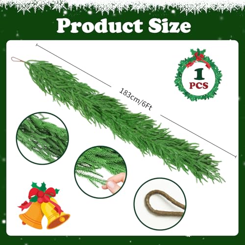 6 Ft 2 Pcs Artificial Norfolk Pine Garland Q920779