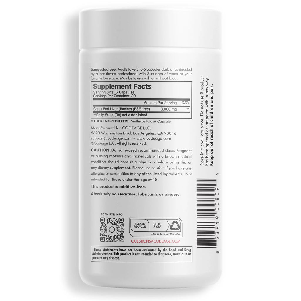 Grass-Fed Beef Liver Freeze-Dried Supplement, 180 ct Y289