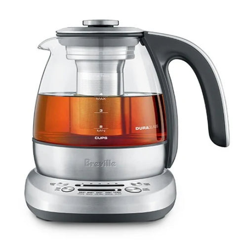 1.0L Brushed Stainless Steel and Glass Compact Kettle S137791