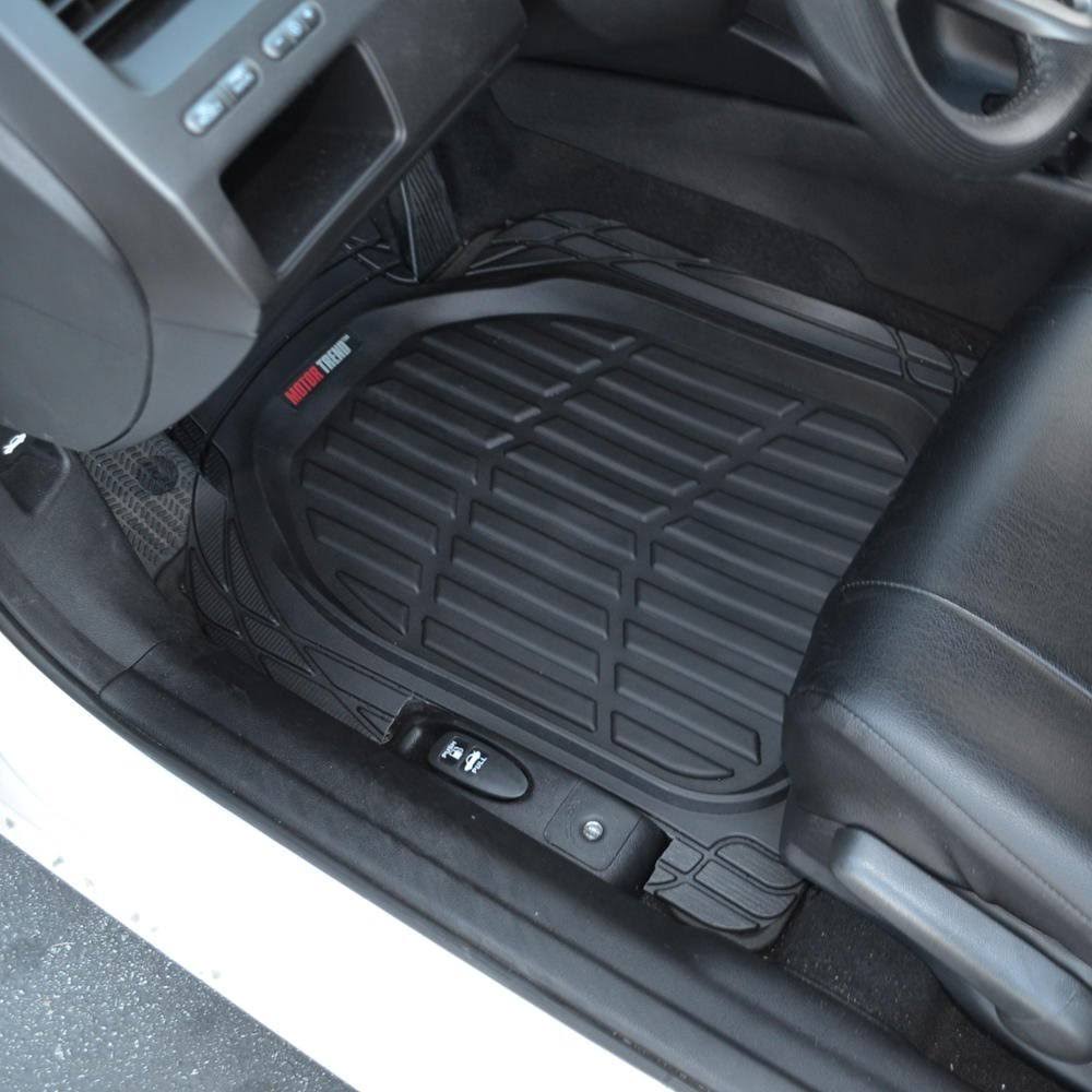 4pc Black Rubber Car Floor Mats Set with Cargo B82967