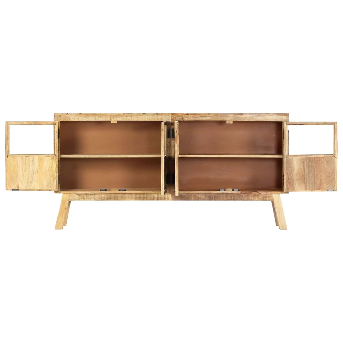 Brown and Black Solid Rough Mango Wood Sideboard Z798331