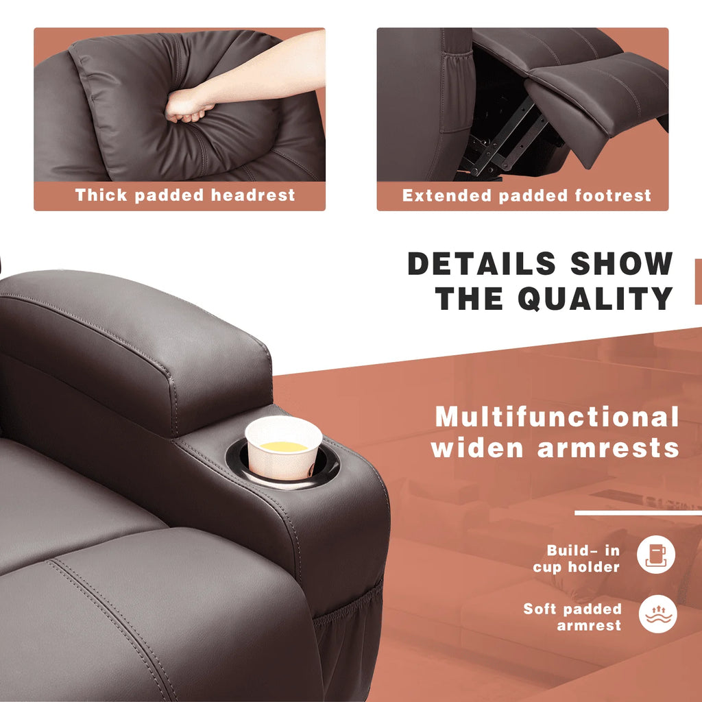 Black Faux Leather Power Lift Recliner I511