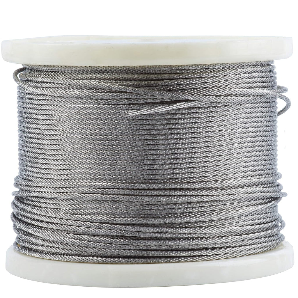 1/8 inch T316 Stainless Steel Wire Rope for Cable Railing, Marine Grade, 500FT, Pack of 2 M3044