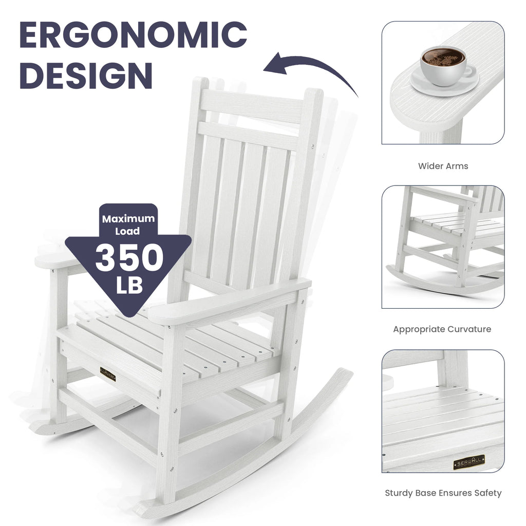 Oversized HDPE Plastic Rocking Chair A249926