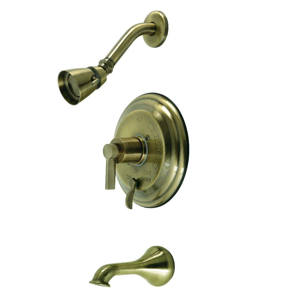 Antique Brass Tub and Shower Faucet C96796