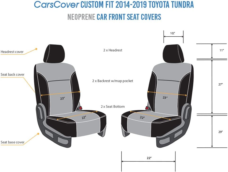 Gray & Black Neoprene Front Seat Covers F12659