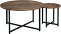 Set of 2 Round Coffee Table with Metal Frame X922015