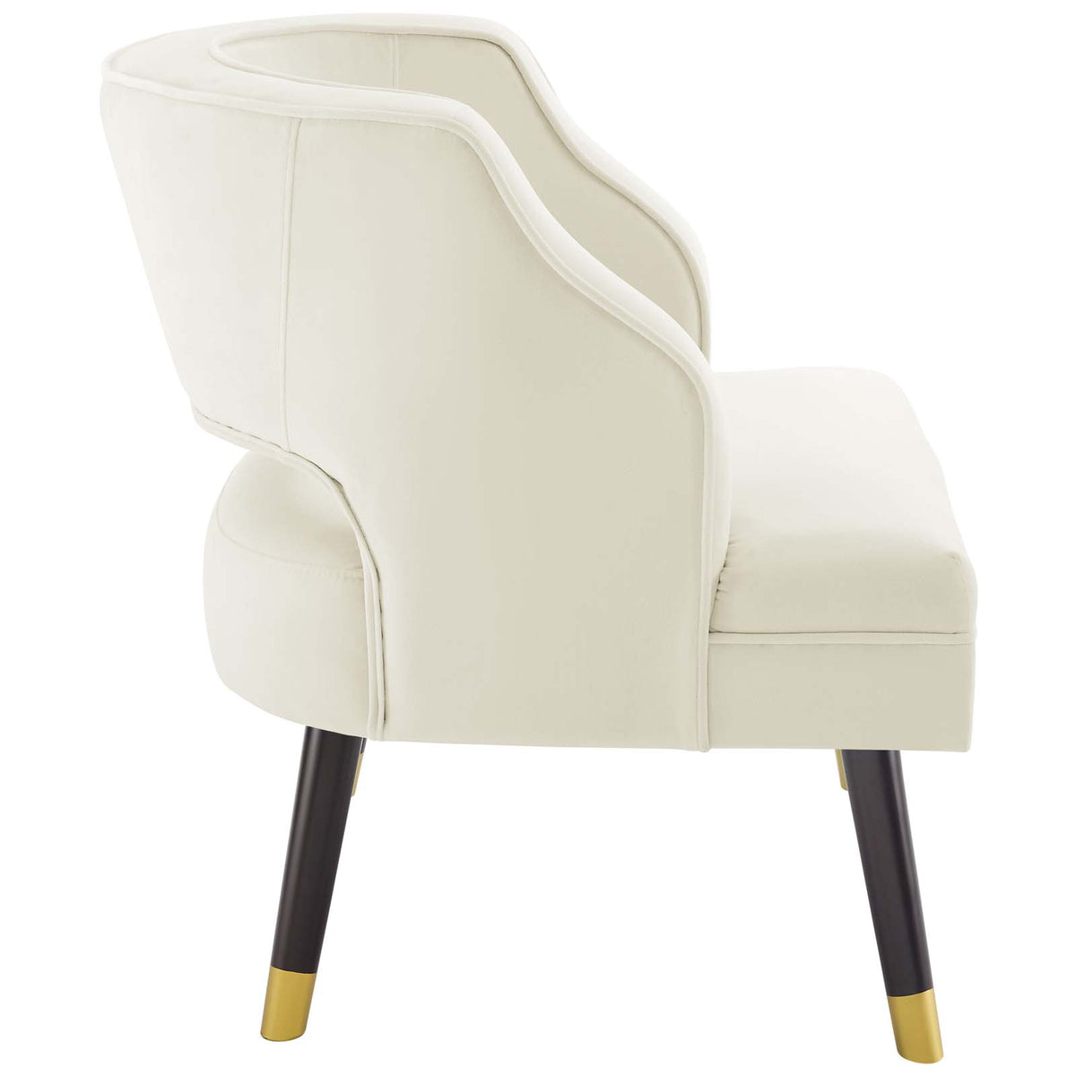 Button Tufted Open Back Performance Velvet Armchair A142176