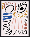 Abstract Face 3 Framed Canvas Wall Art, 23x33 Black F673