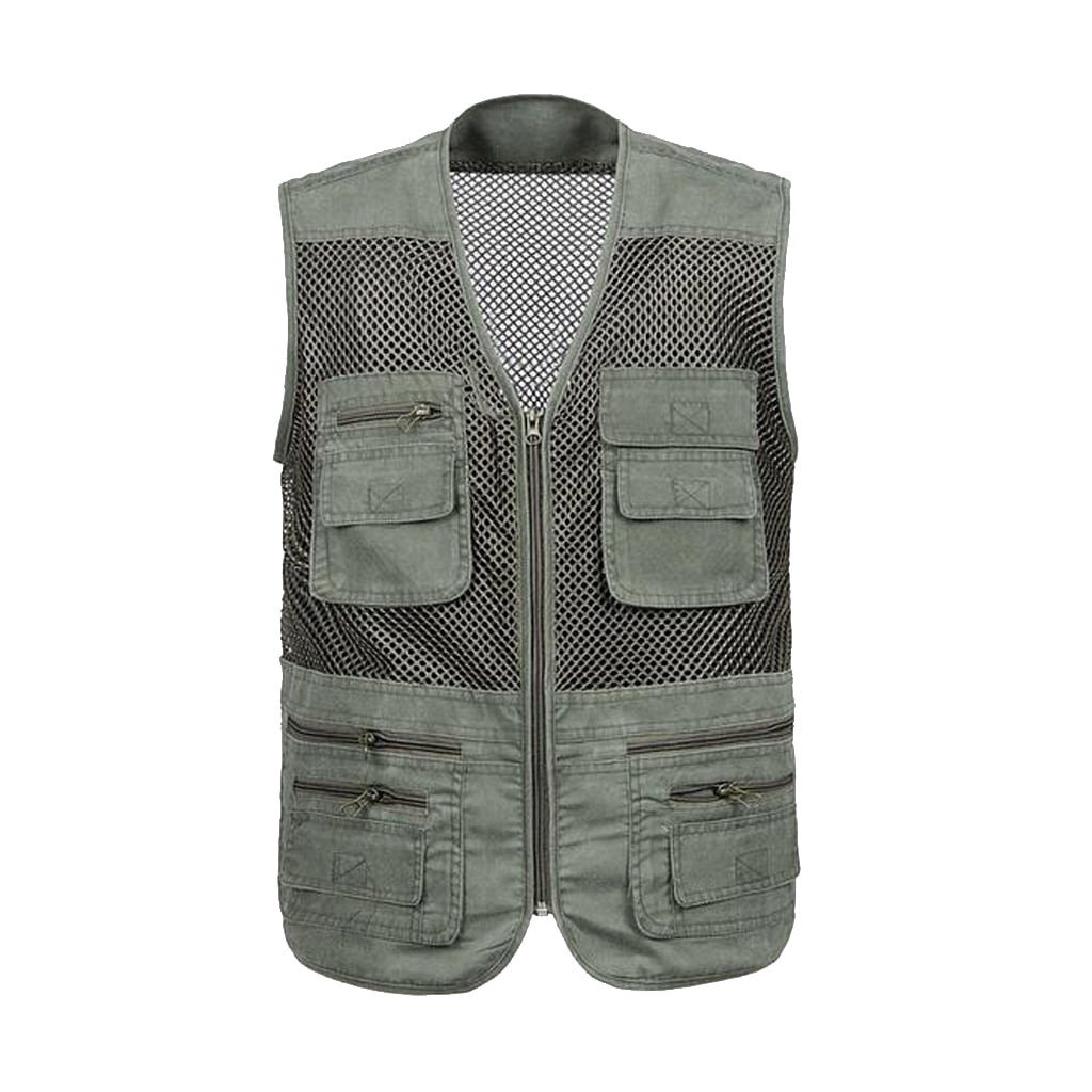 Men Utility Fly Fishing Vest Jacket 4XL I3317