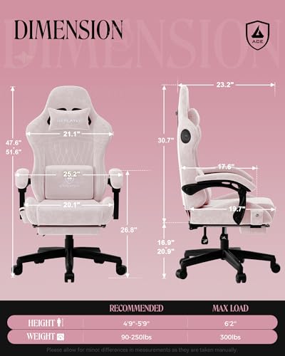 Gaming Chair with Speakers, Footrest, High Back Ergonomic Reclining F5008