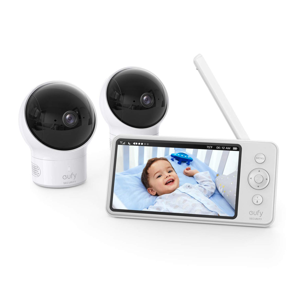 Video Baby Monitor with Camera and Audio, 2-Cam Kit, 720p HD, 5 Display, 110° Wide-Angle Lens, Night Vision W70667