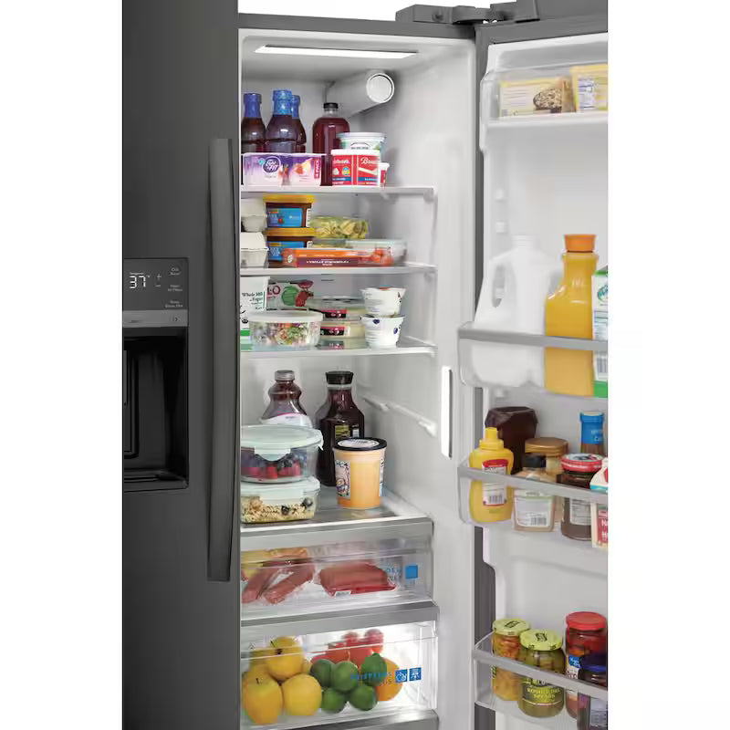 36 in. Black Stainless Steel Side by Side Refrigerator U7173