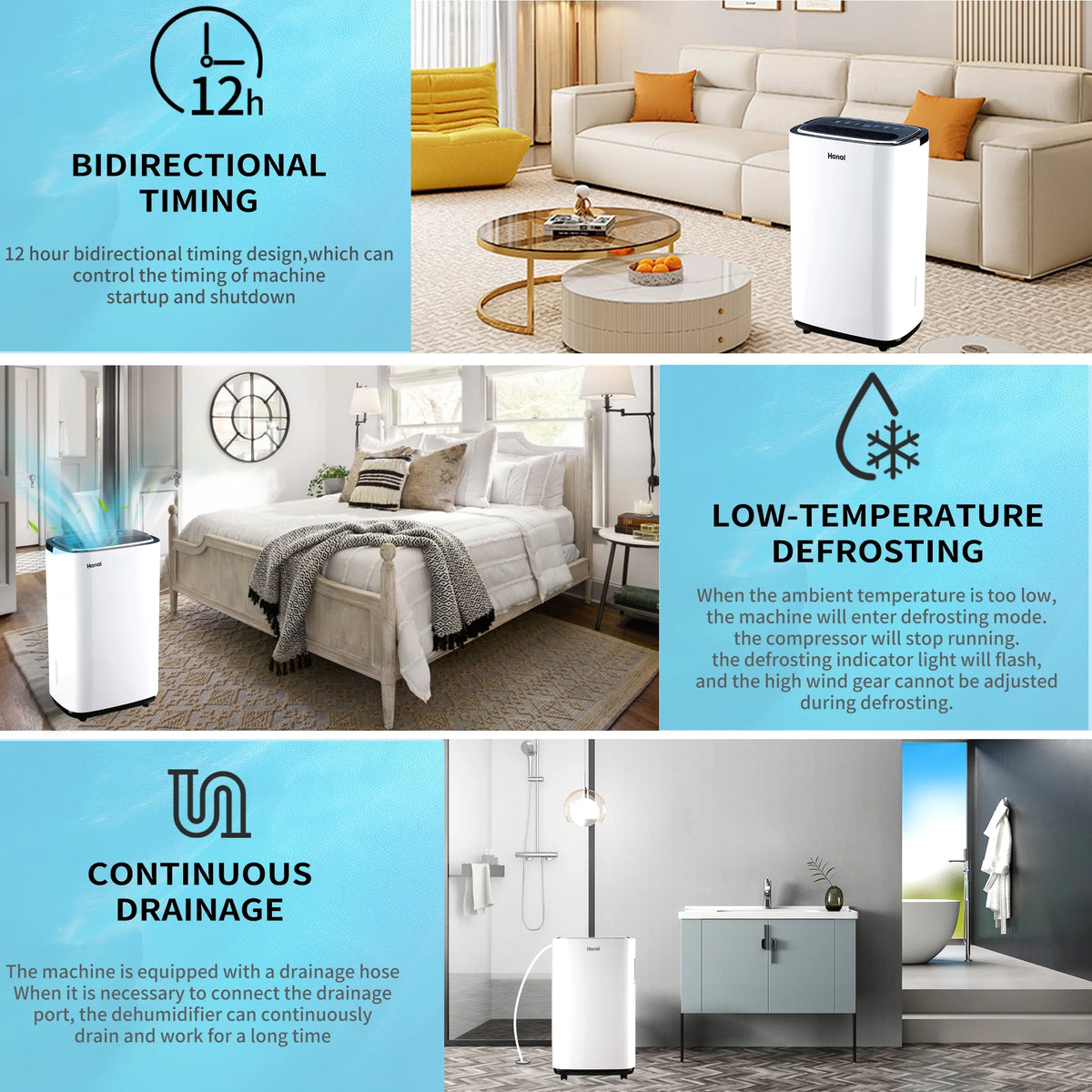 30 Pints Dehumidifier with Drain Hose P635