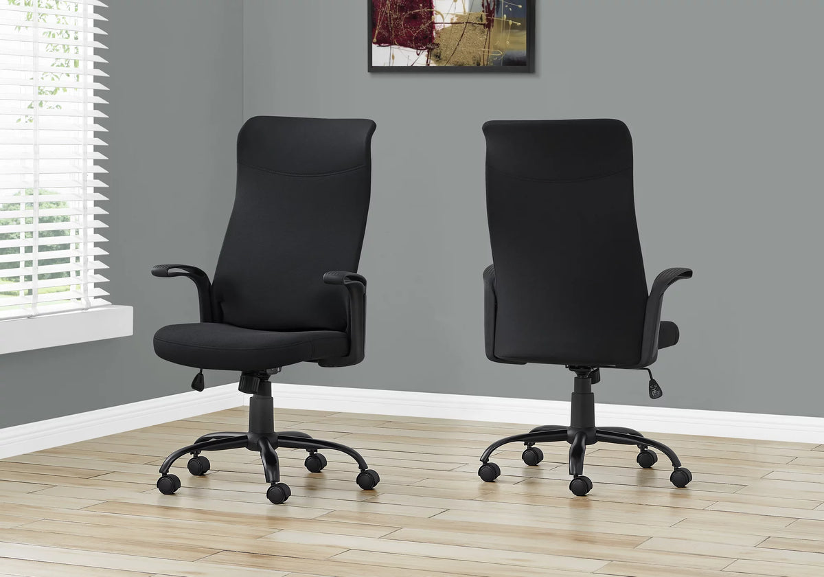 Set of 2 Black Upholstered Office Chairs S885
