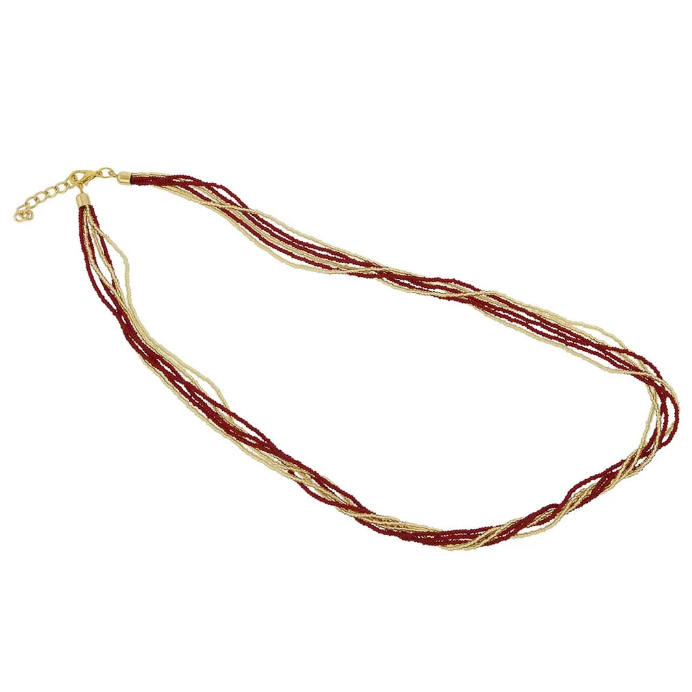 Murano Glass 6 Strand Seed Bead Necklace L8709