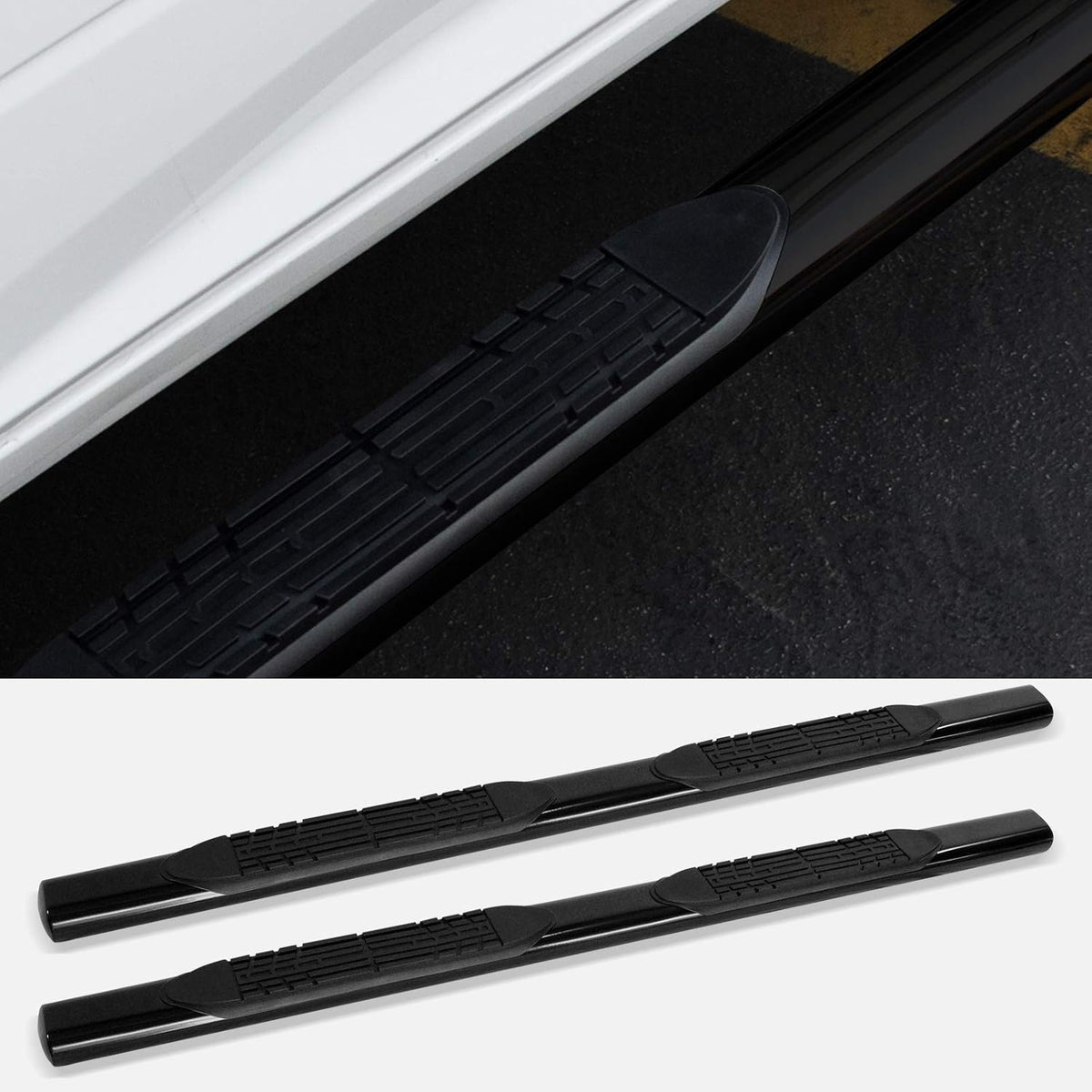 4 Oval Side Step Nerf Bars Black G6872