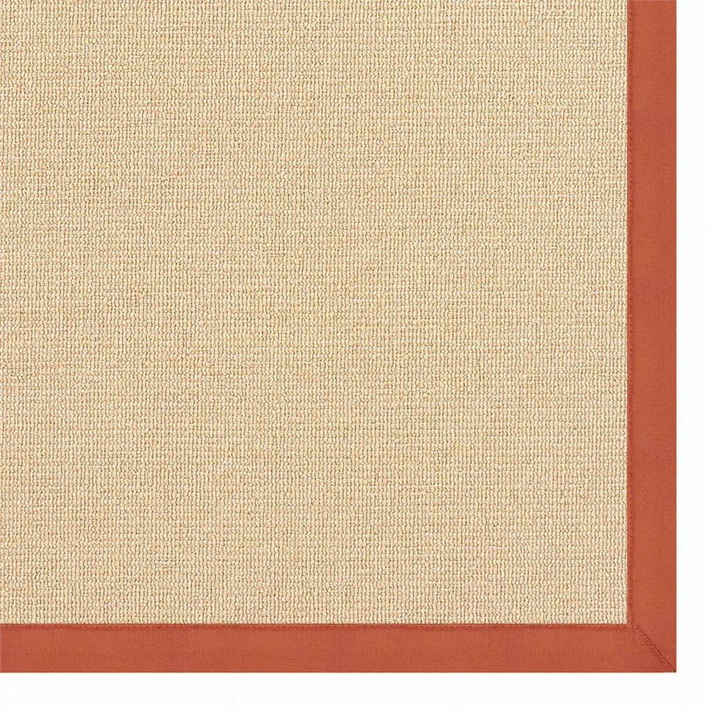 Natural and Burnt Orange Wool Rug D5137