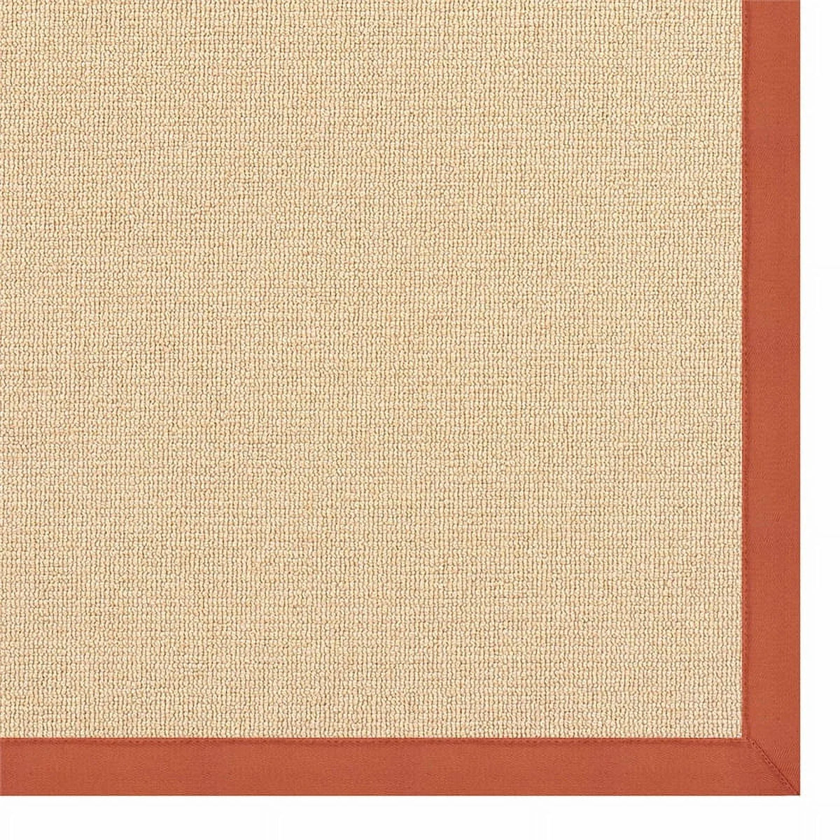 Natural and Burnt Orange Wool Rug D5137