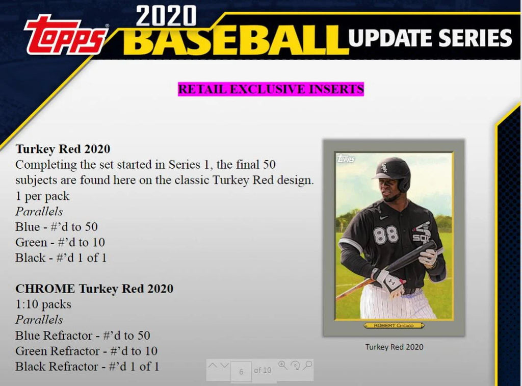 Topps Updates MLB Baseball Trading Cards Hanger Box 67 Cards K609389