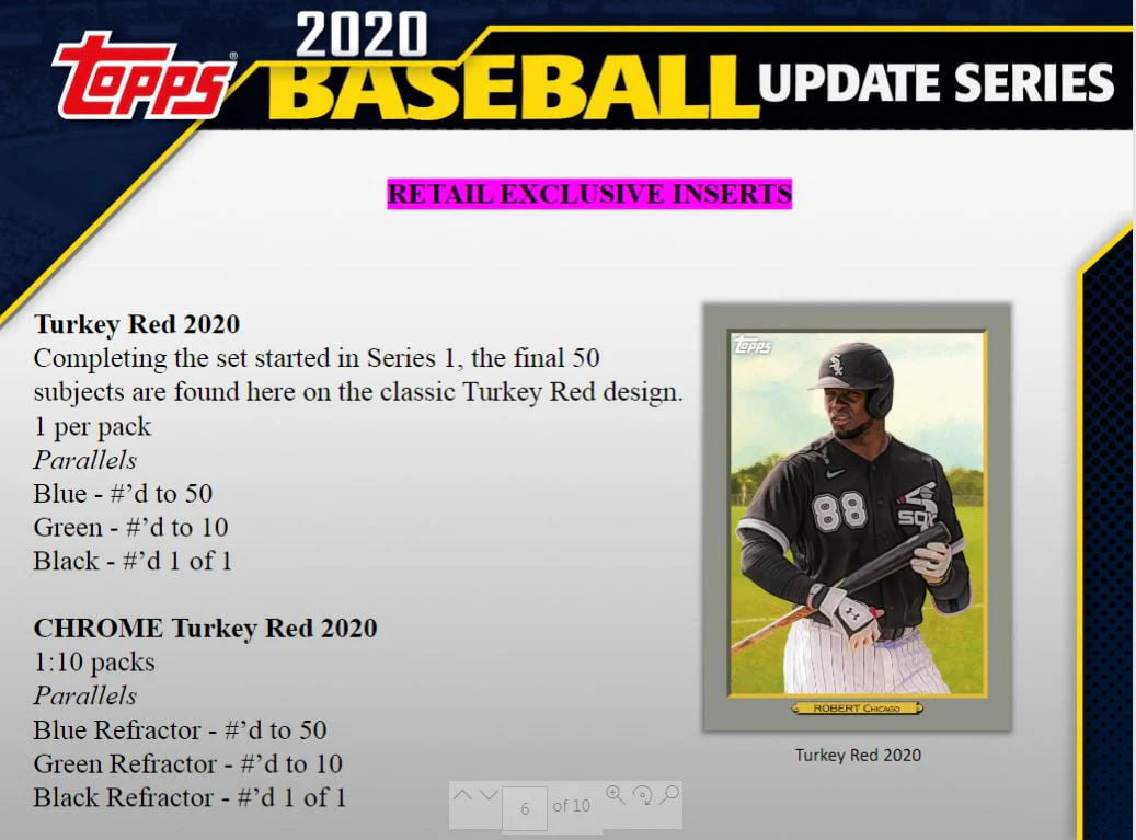 Topps Updates MLB Baseball Trading Cards Hanger Box 67 Cards K609389