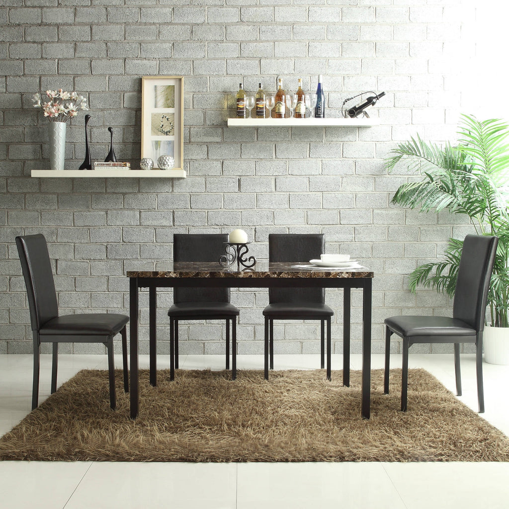 Black Faux Leather Dining Chair Set of 4 P69579