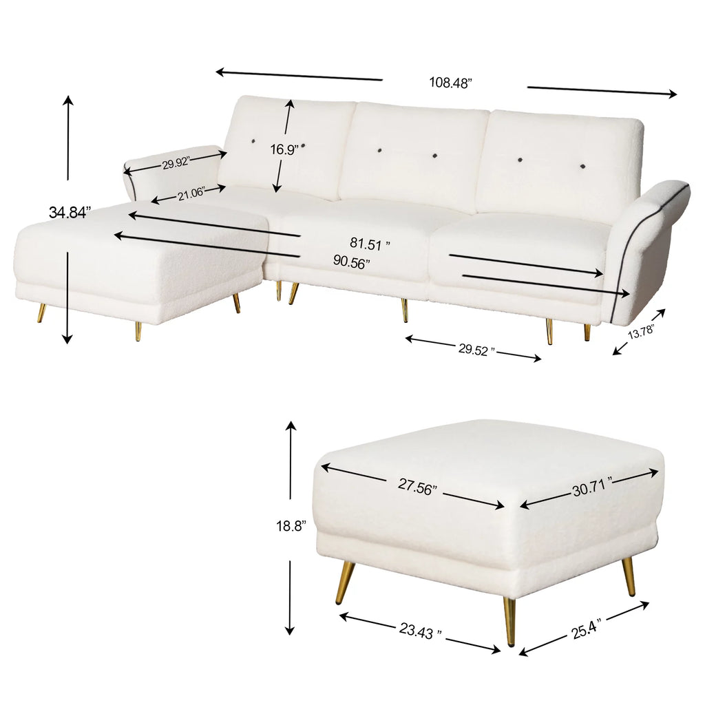 Sherpa Modular Sectional Sofa with Ottomans and Chaise I649843