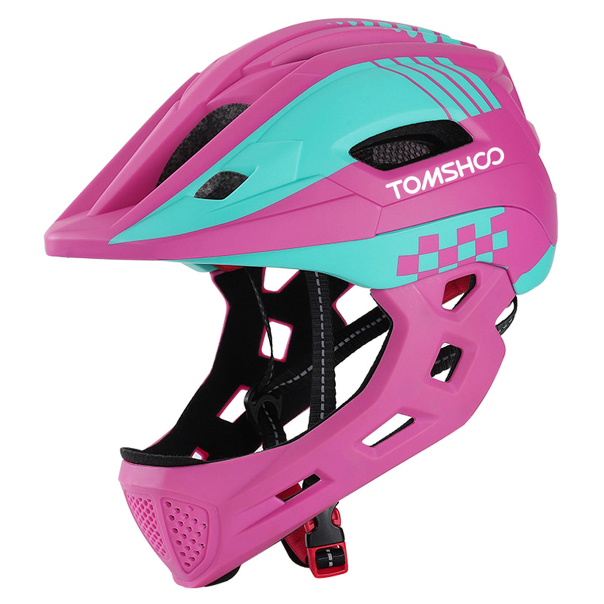 Kid Bike Full Face Helmet with Taillight and Detachable Chin Guard W7126