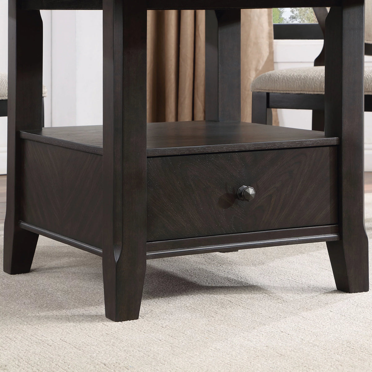 Wood Dining Table with Lazy Susan T1840