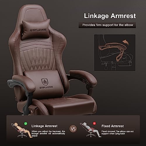 Gaming Chair with Speakers, Footrest, High Back Ergonomic Reclining F5008