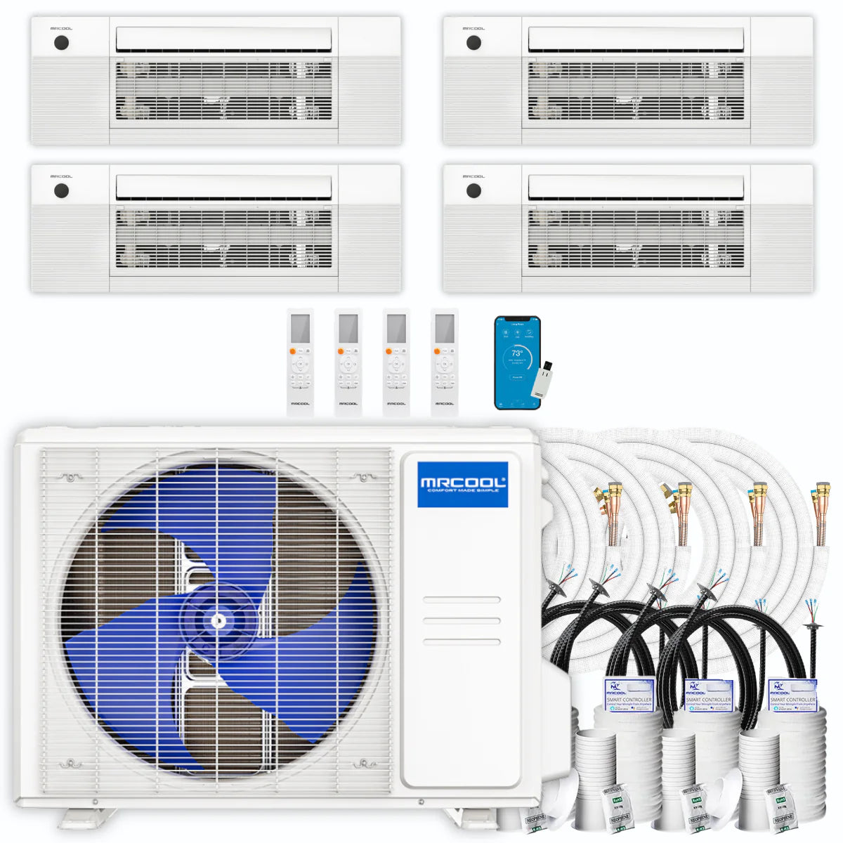 39,000 BTU 4 Zone Ceiling Cassette Ductless Air Conditioner and Heat Pump P277320