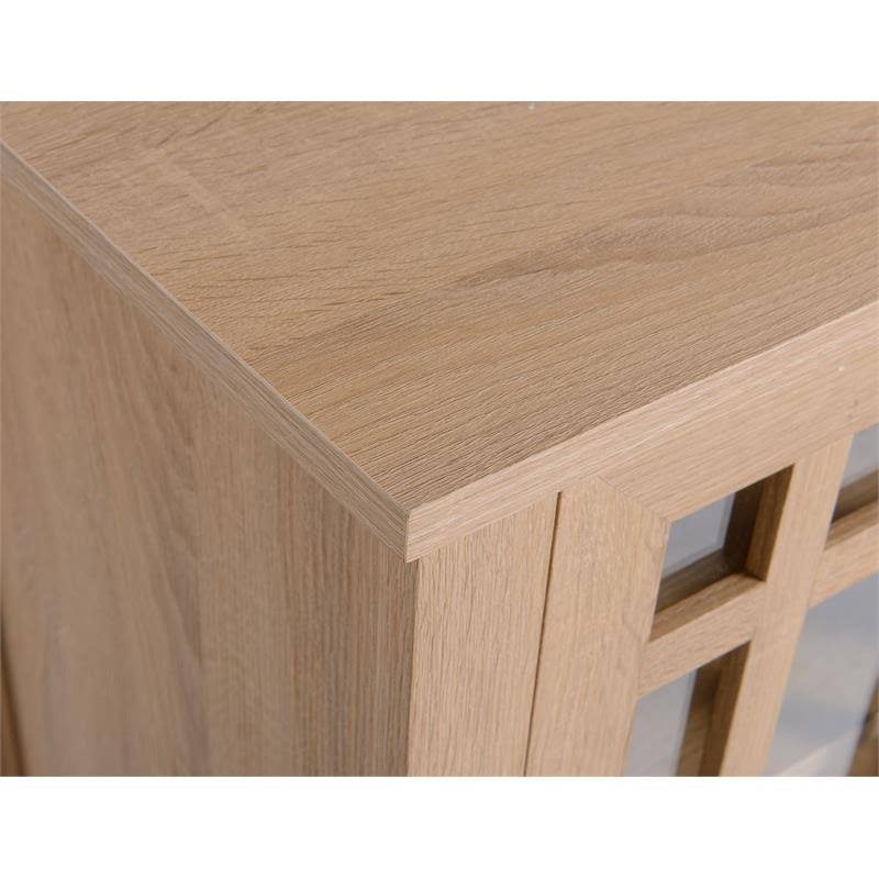 Light Oak Wood 4 Door Accent Cabinet K673