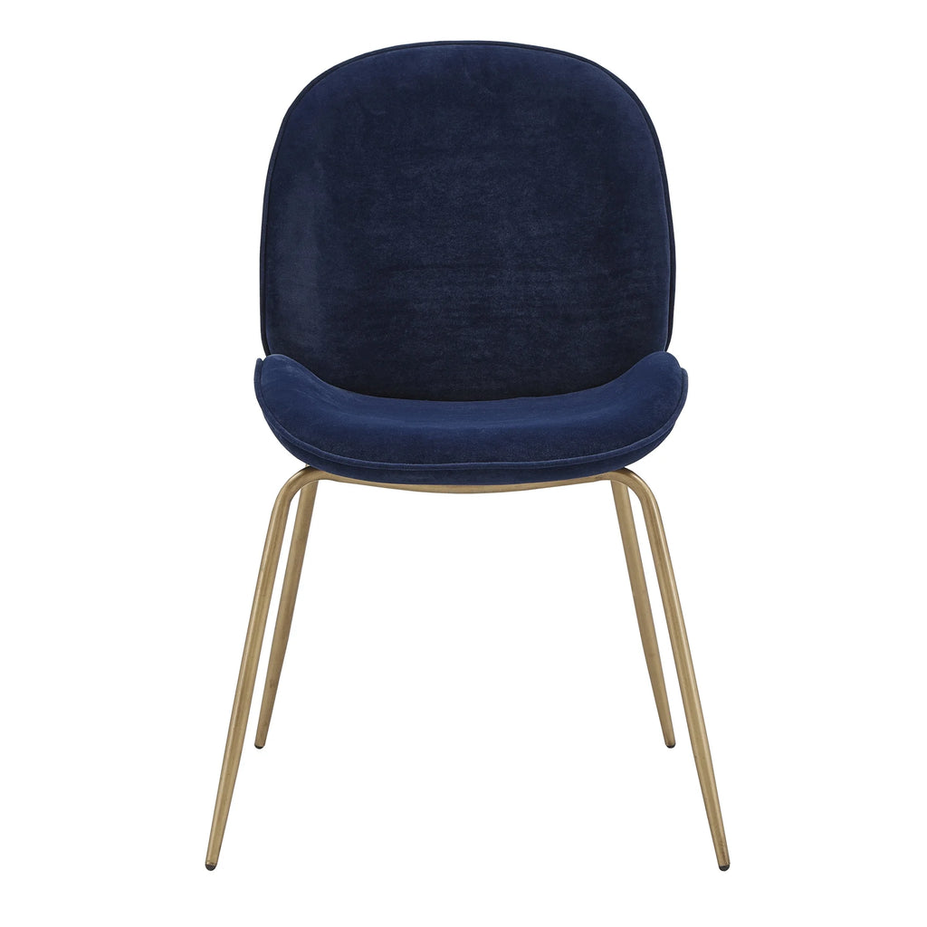 Blue Velvet Upholstered Dining Chair Set of 2 Y9363