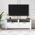 White and Oak 57 Inch 2 Drawer TV Stand K1693
