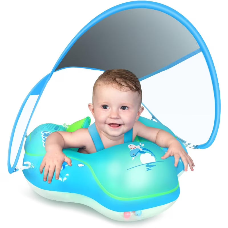 Inflatable Baby Swimming Pool Float Ring with Sun Protection Canopy C232