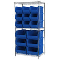 Yellow Wire Shelving with 12 Bins C2883