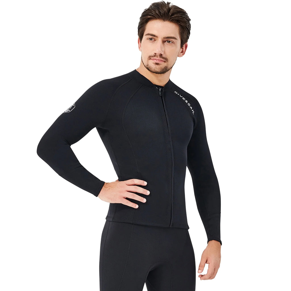 2mm Neoprene Front Zipper Wetsuits Jacket Long Sleeves Z4830