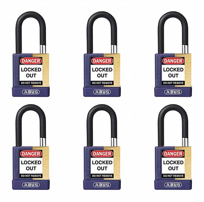 Keyed Padlock with Shackle, Pack of 6 Q56167