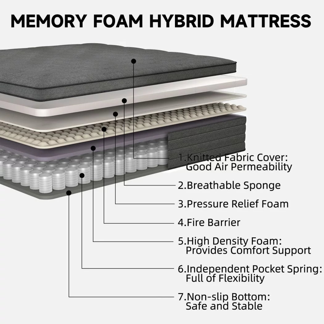 12 inch King Hybrid Mattress Medium Firm H644