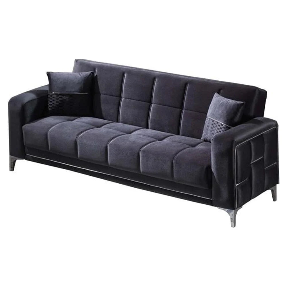 Anthracite Convertible Sleeper Loveseat W637